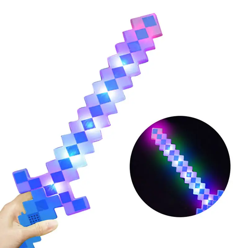 Hot selling Luminous Colorful Toy Led Flash Light Saber Light Up My World Led Pixel Sword Weapon Toys Led Flash Light Sword