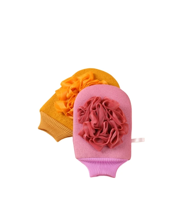 Customized Logo Bath Exfoliating Gloves Face And Silk Bath Exfoliating Glove Exfoliating Glove Scrub For Bath