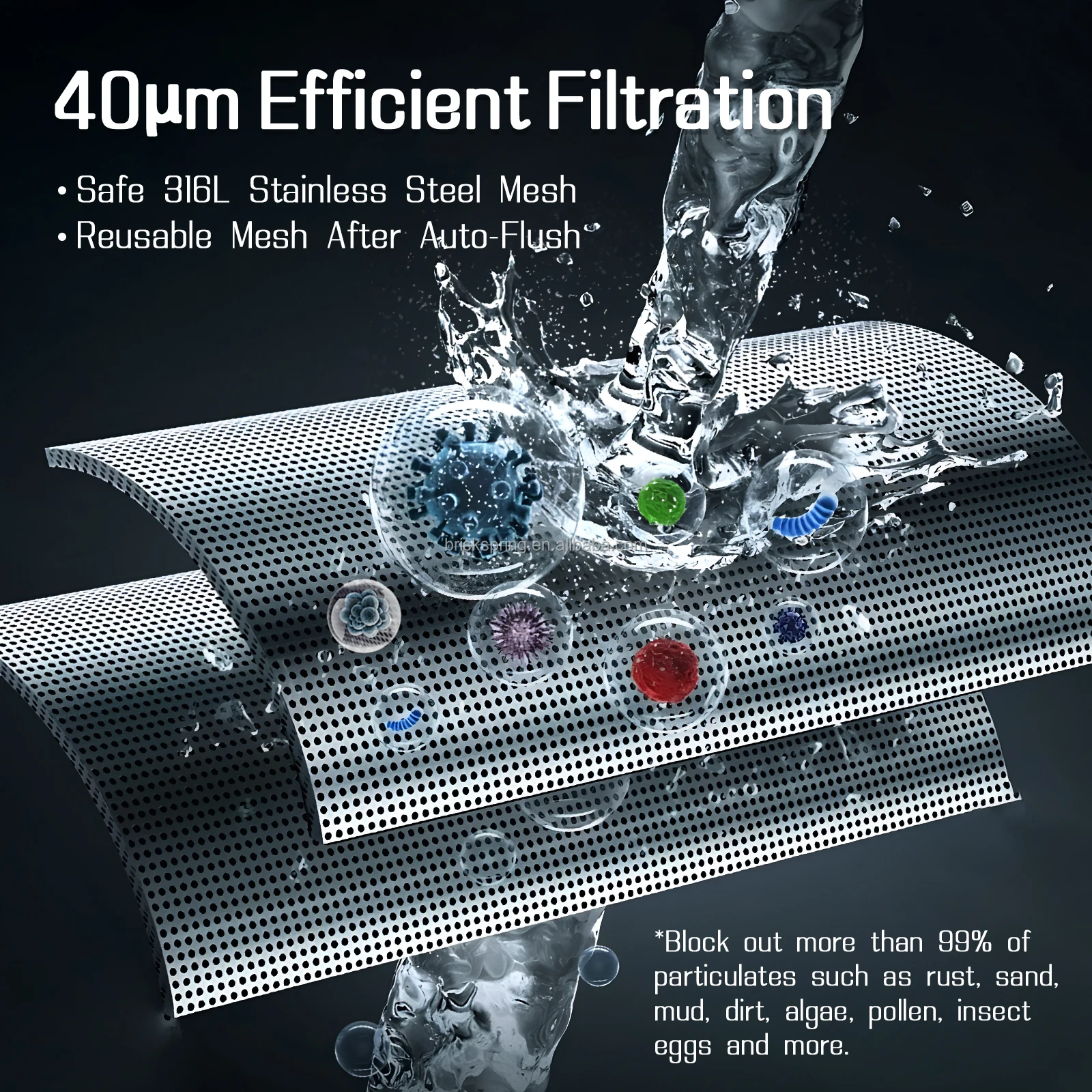 Reusable BPA-free First Stage Household Spin Down Sediment Water Filter for Residential Homes