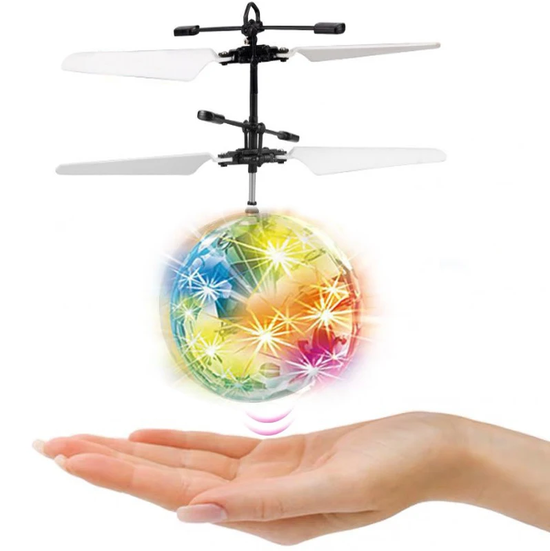Induction Toy Flying Ball For Children With Flashing Light Inductive Crystal ball aircraft