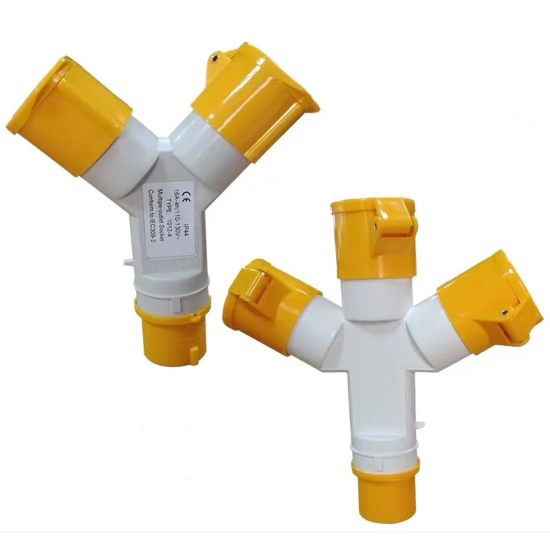 CEE 16A 2P+E IP44 3 way multiple plug 110v industrial multifunctional socket 3 way splitter