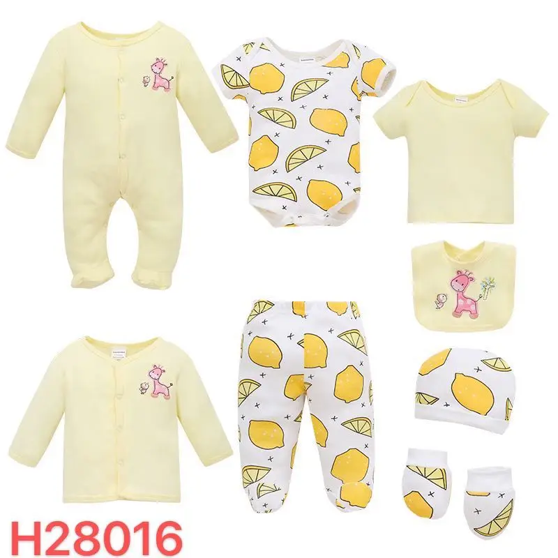 Lovely 8pcs Baby Rompers Winter Rompers for Newborns Baby Clothing Gift Sets