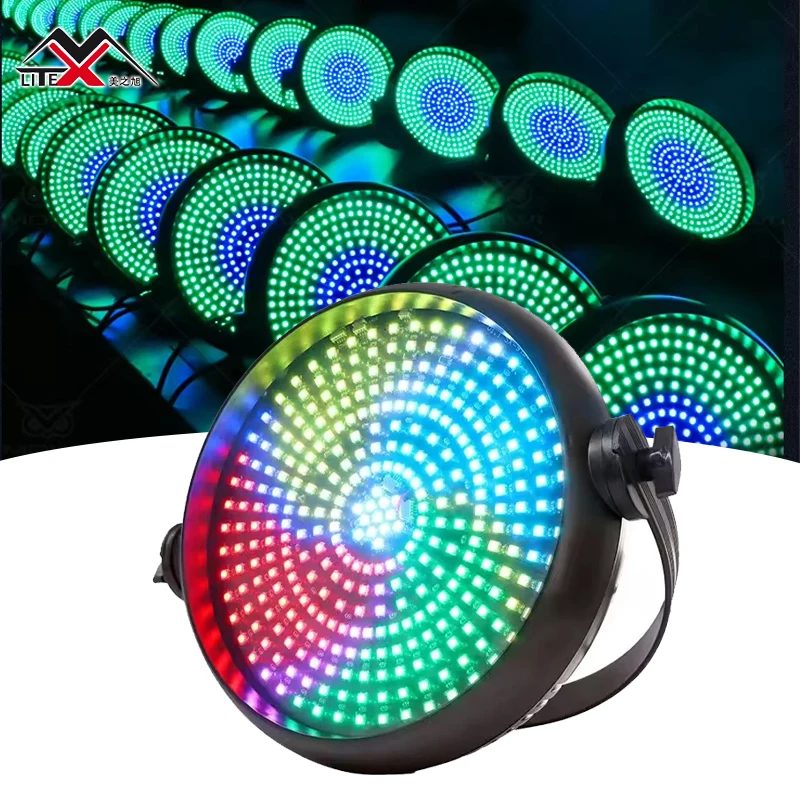 Красочный круглый светодиодный стробоскоп RGB DMX Эффект сценический свет для рождественской вечеринки