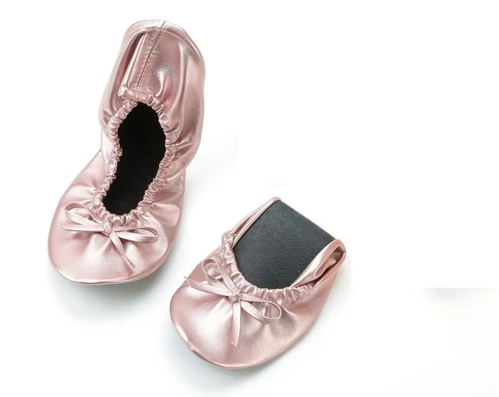customer OEM logo after party ballet flats folding casual+ shoes