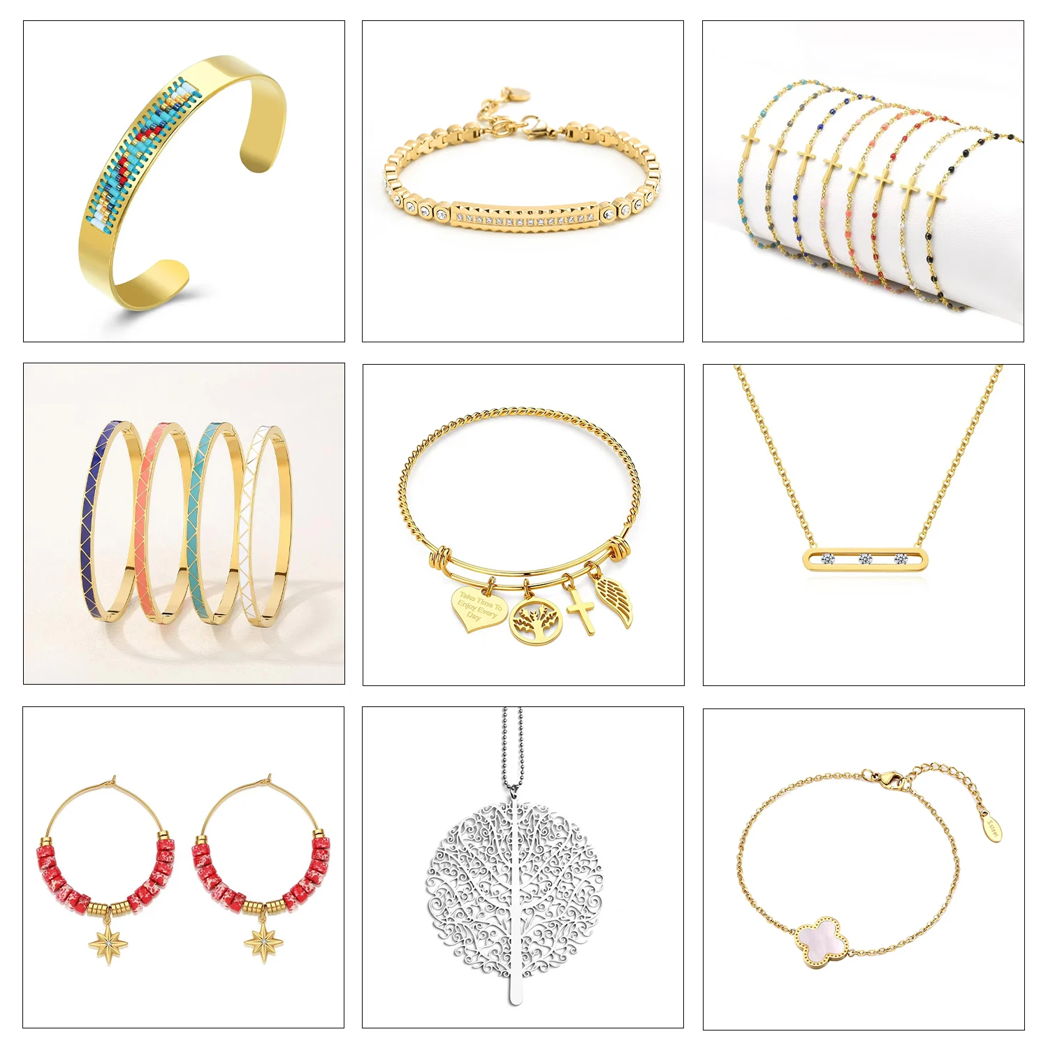 Stainless Steel Jewelry Sun Pendant Jewelry Supplies Making Accessories 18K Gold Plated Accessory for Women