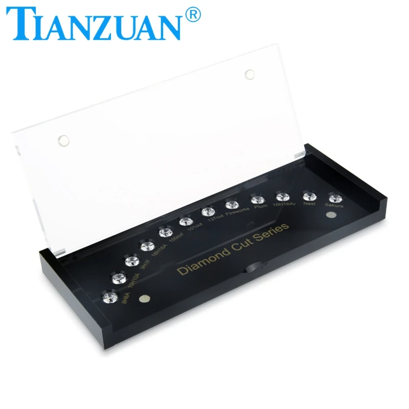 White Cubic Zirconia Diamond Cutting faceted CZ master set black box