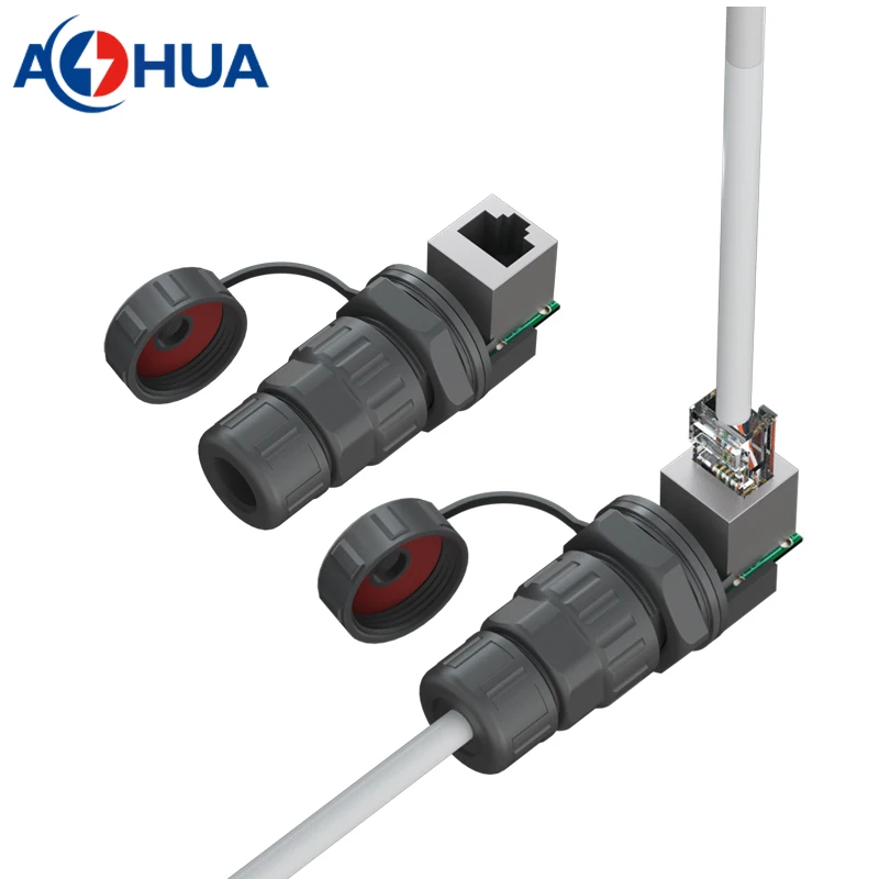 Панельное крепление M21 RJ45 IP67 водонепроницаемый разъем для кабеля