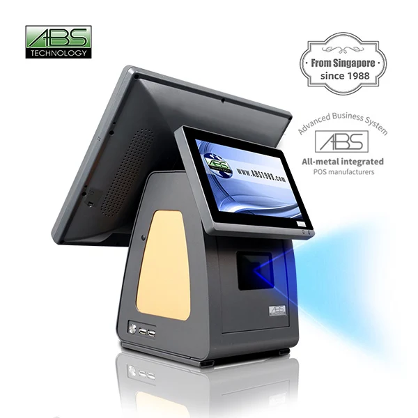 Small to Medium-Sized POS Cash Register Terminal with 15-inch Touch Screen Customer-Facing Display