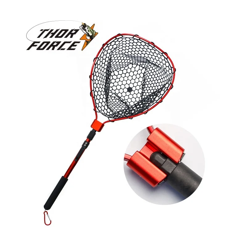 THORFORCE 2023 HONOREAL foldable aluminum handle floating rubber fishing landing nets