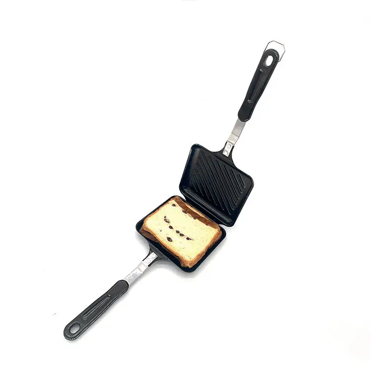 Сэндвич-аппарат, горячий сэндвич-тостер, антипригарная железная сковорода для выпечки, кухонная двухсторонняя форма для огня и индукции