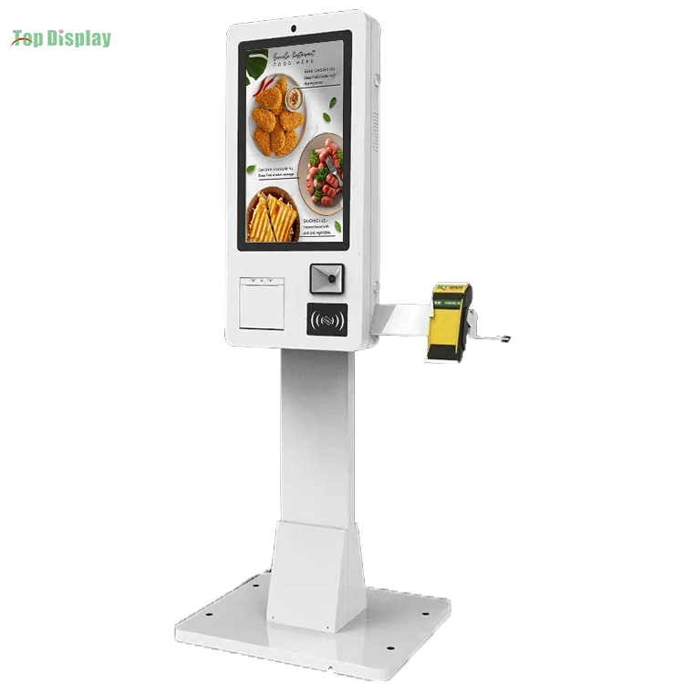 27 /32 inch fast food cafe self-service desk kiosk  restaurant self service ordering kiosk