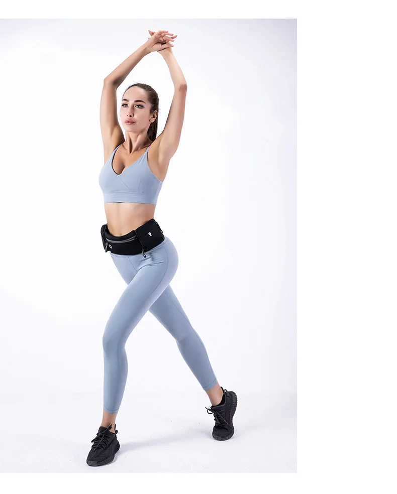 Double-pocket night running high-brightness reflective waist bag with water bottle storage large-capacity mobile phone waist bag