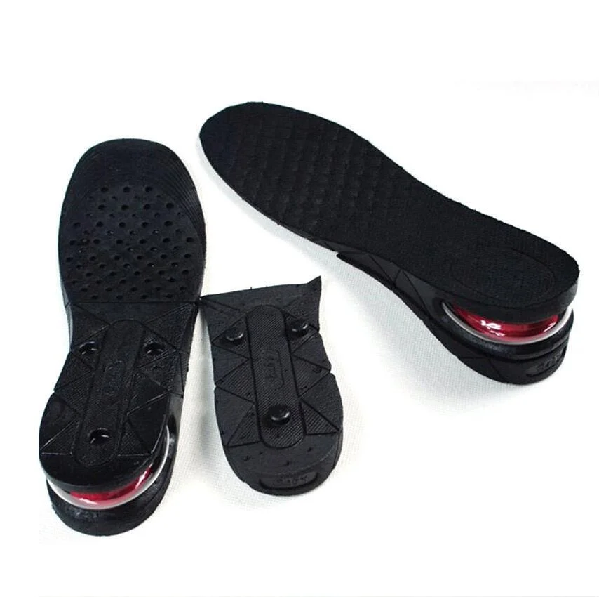 Free Sample Unisex Black PVC Shoe Insole Air Cushion Invisible Pads Soles Height Increase Insoles for Men Women