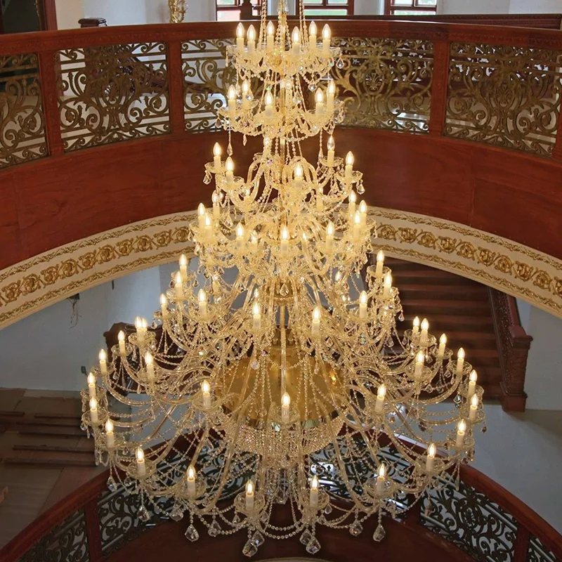 large candle k9 glass crystal chandelier foyer lighting hanging chandelier pendant for hotel