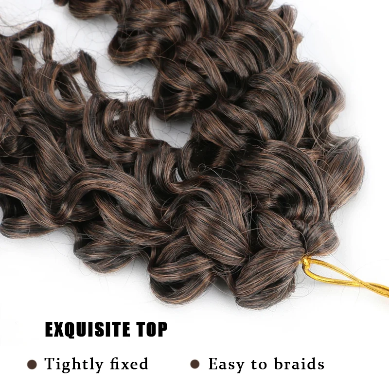18inch 85g long GoGo Curl Crochet Hair Water deep Wave Curly Bulk Braiding Hair Single Weft Synthetic Hair Extensions