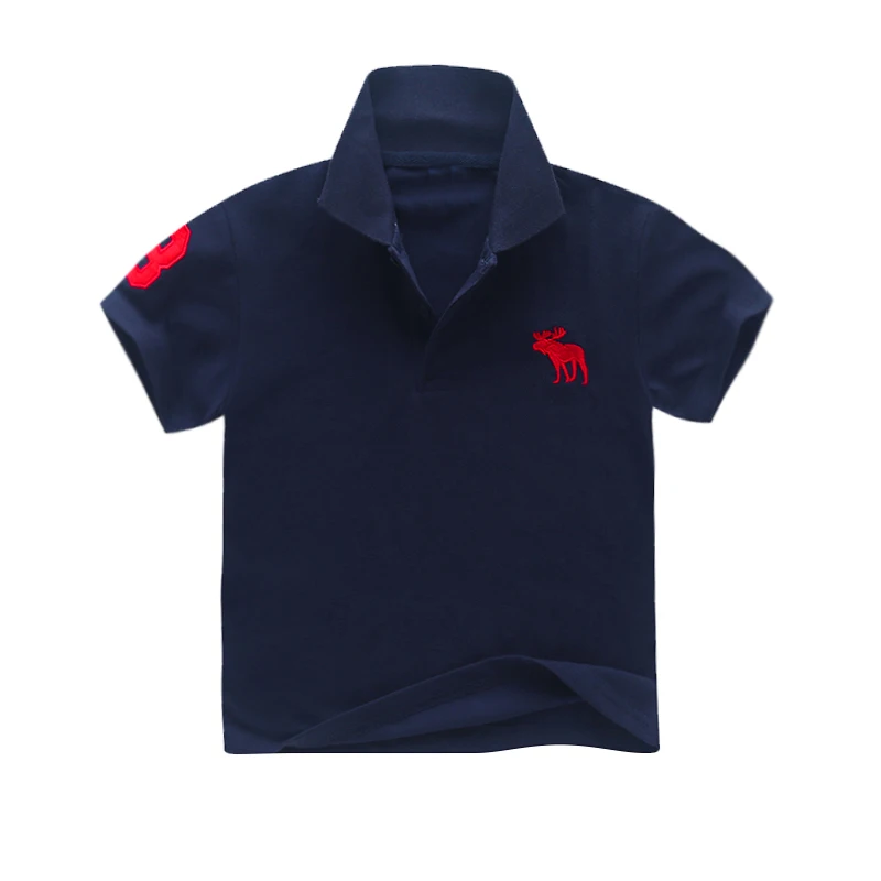 Child Clothes Summer Cotton Short Sleeves Tops Sloid Color T-shirt Kids Boys Polo-shirts