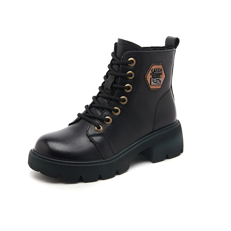Wholesale OEM factory zip up genuine cowhide full leather Customized boots for women girl