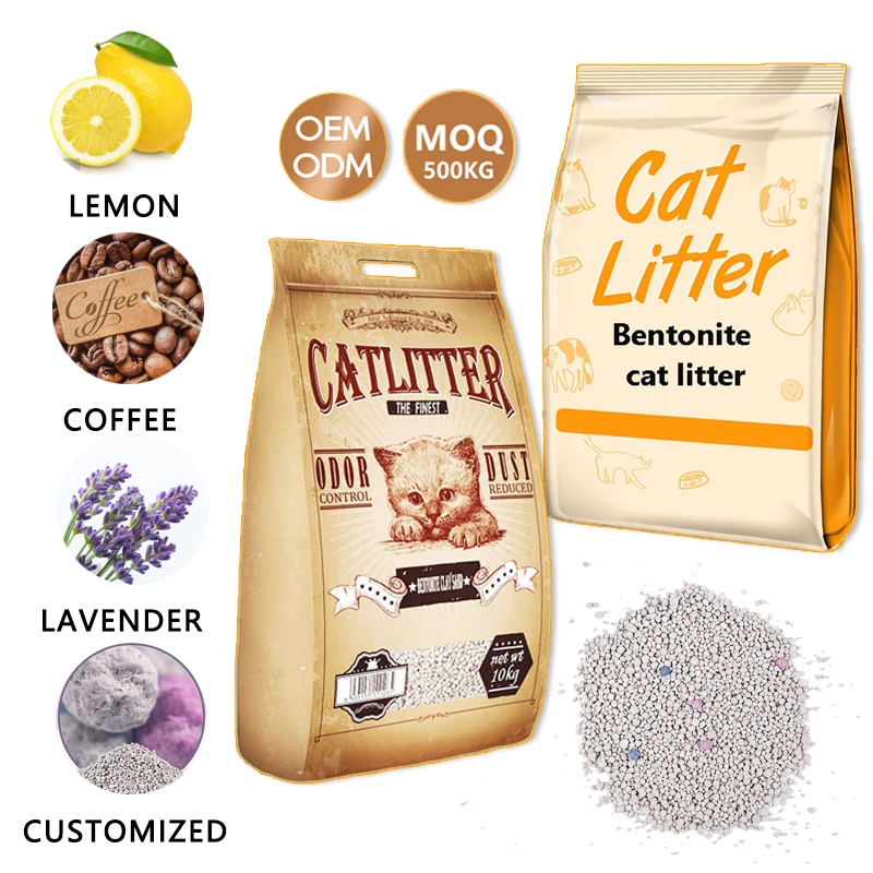 Bentonite Cat Sand Dust Free Hard Clumping Factory Price Oem All Kinds Of Fragrances