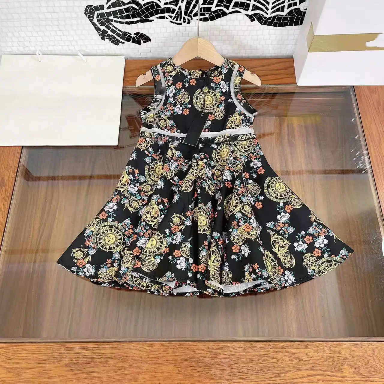High Quality Printed Girls Designer Dress