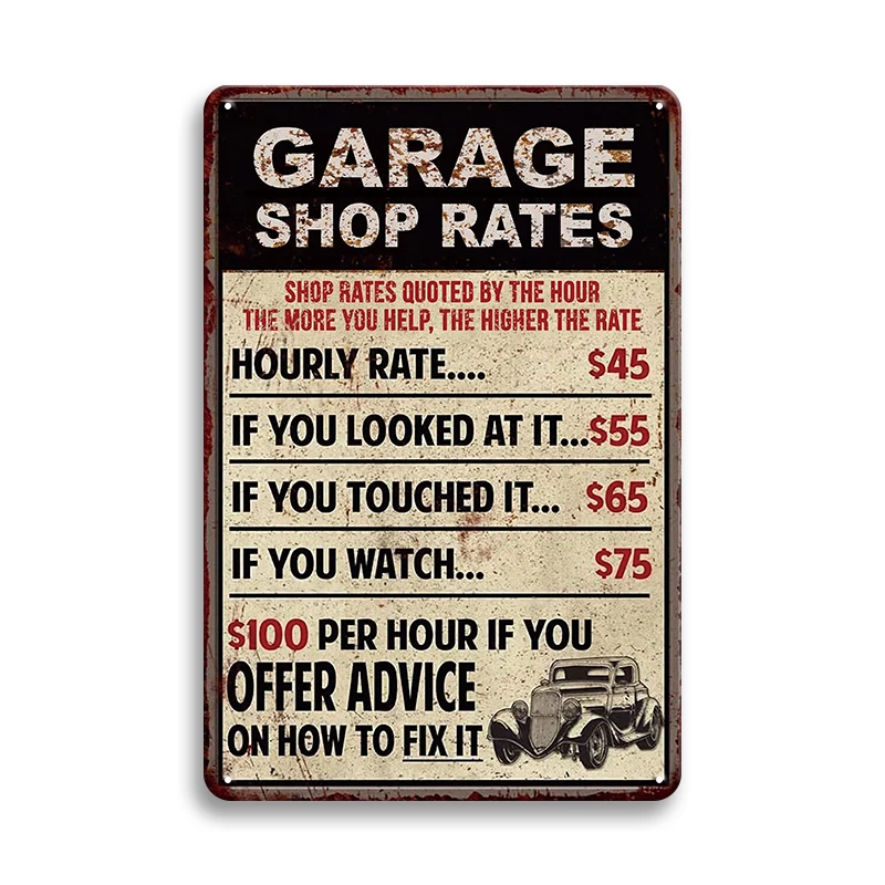 High quality metal tin sign Emboss Enamel vintage garage decorative poster retro metal tin plate plaque classic motorcycle car