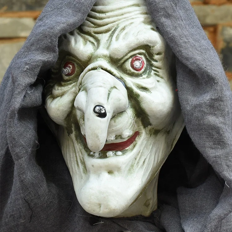 Voice control Halloween witch props ghost  bright eyes witch haunted house bar scene layout decoration halloween skeletons