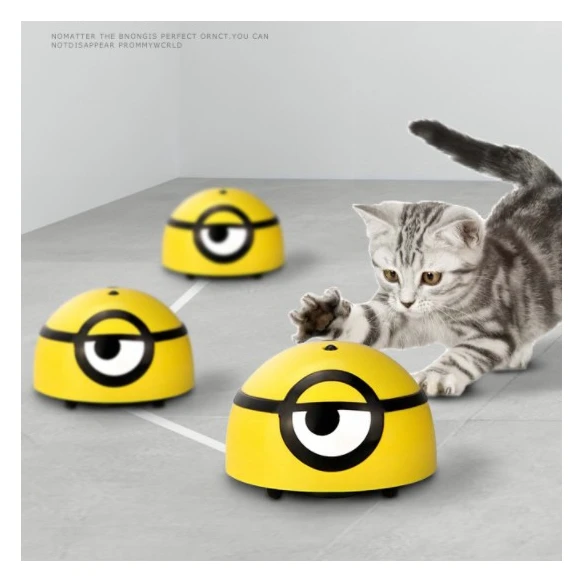 
Automatic interactive cat teaser toy Crazy Walking Minions teasing toy 