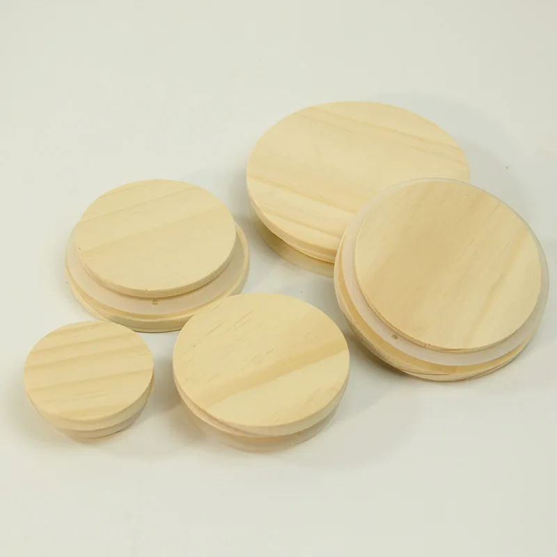 Factory Profesional in custom made  ECO -friendly  Natural wooden lid bamboo lid for jars wood lids for bottles