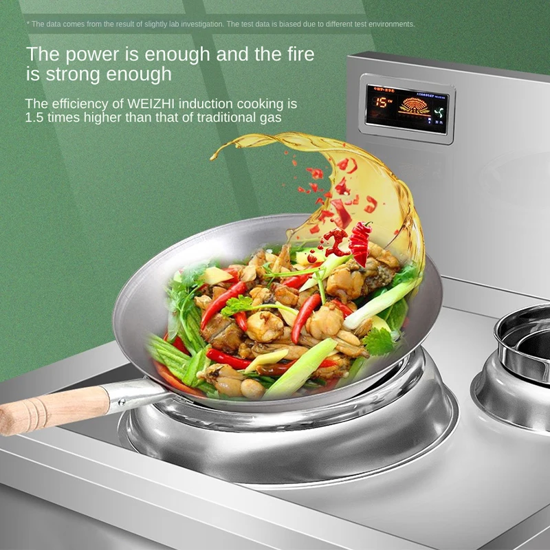 Chinese Electromagnetic Stir Frying Wok Commercial Stainless Steel In Kitchen Canteen Great Power 8 10 12 15kw With High Click