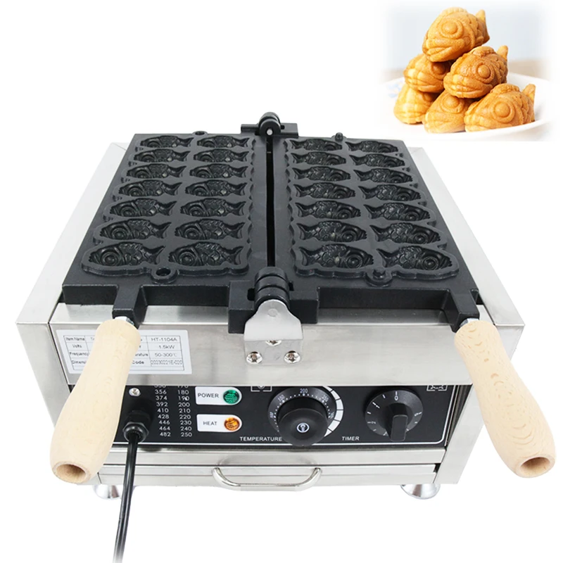 Korean Bungeoppang Pastry Mini Fish Waffle Maker Machine For 14 Tiny Waffles