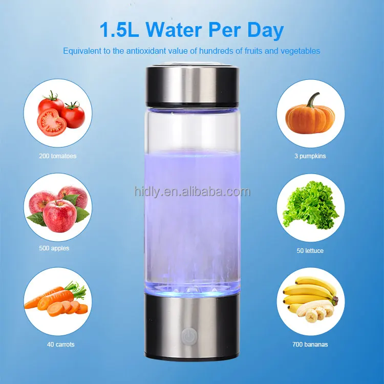 Wholesale Custom Best 2024 420Ml Portable Ioniz Water Electrolysis H2 Hydrogen Generator Hydrogen Rich Water Bottle