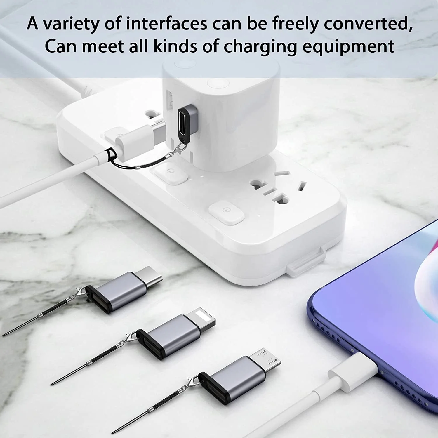 Portable USB Transfer Key chain Type-C USB C Adapter for Cell Phones Notebooks Tablet PC Computer