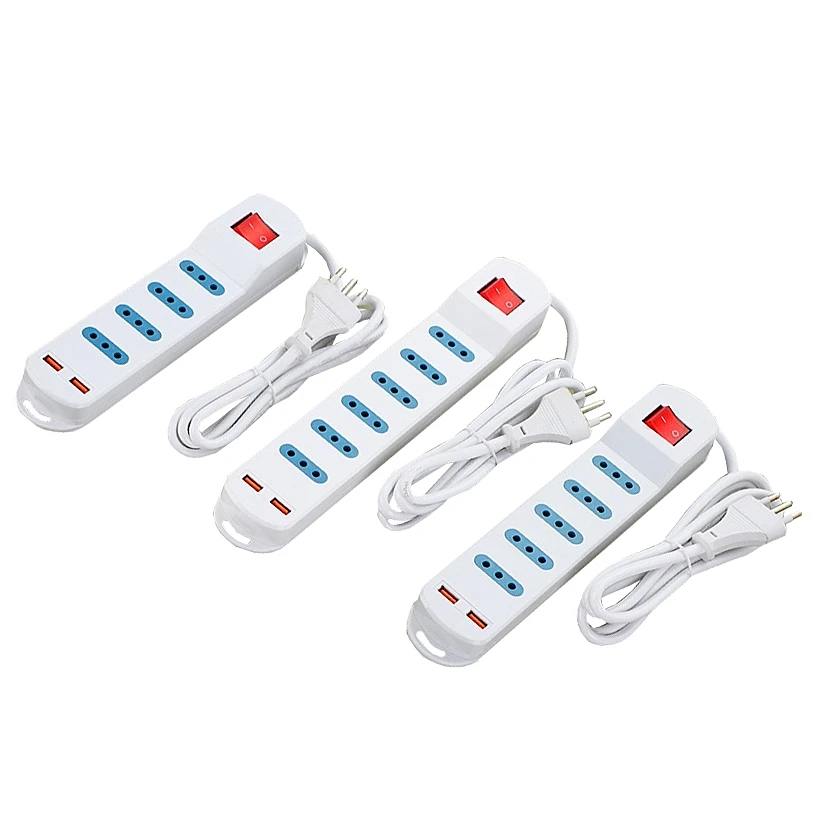 High Quality Chile Standard 10A Plug Electrical 4 Outlet Power Strip USB Charging Extension Cable Socket with Master Switch