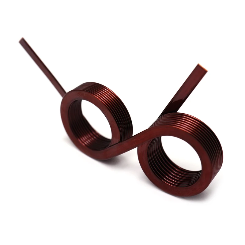 High Quality Customized Two Circles Same Direction Unique Oval Shape Red-brown Copper Inductor With Oval Design Spring
