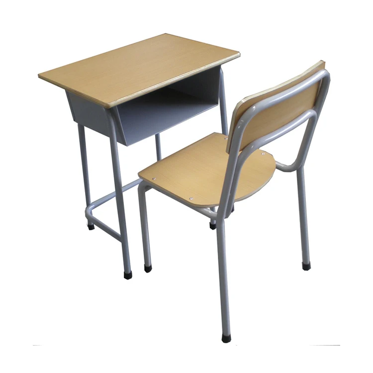 China factory new style single study table and chair for school furniture classroom set