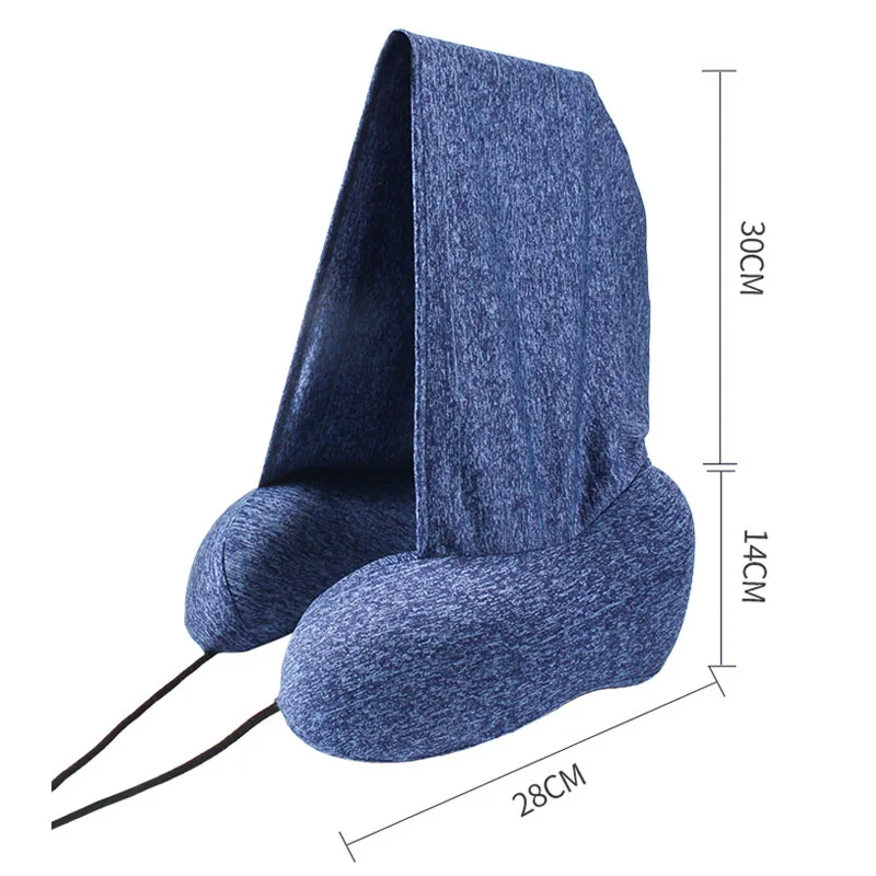Travel pillow for airplane memory foam hooded travel pillow for airplane case airplane headrest pillow with hoodie