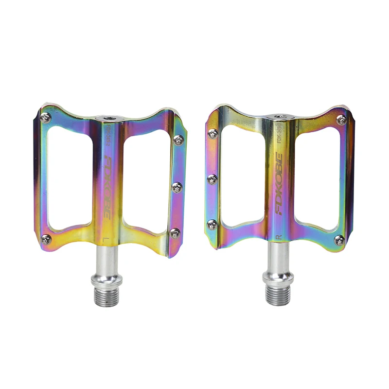 AKANTOR ultralight aluminum alloy cycle non-slip pedal mountain road bike rainbow color bicycle pedales other bicycle parts