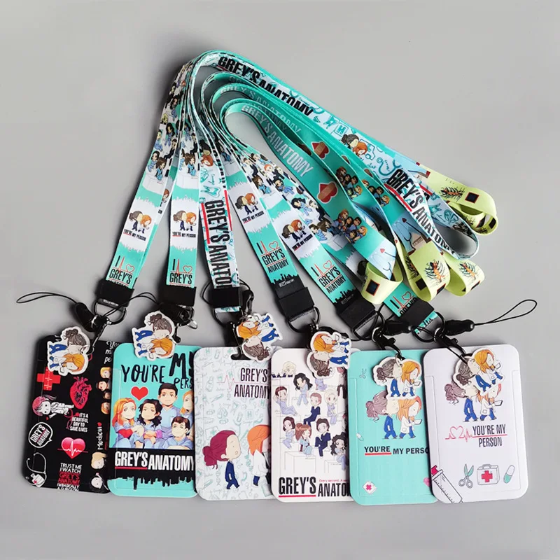 Doctor Cartoon Lanyard Key Chain Id Card Badge Holder Acrylic Charm Pendant Card Holder Cartoon Card Holder