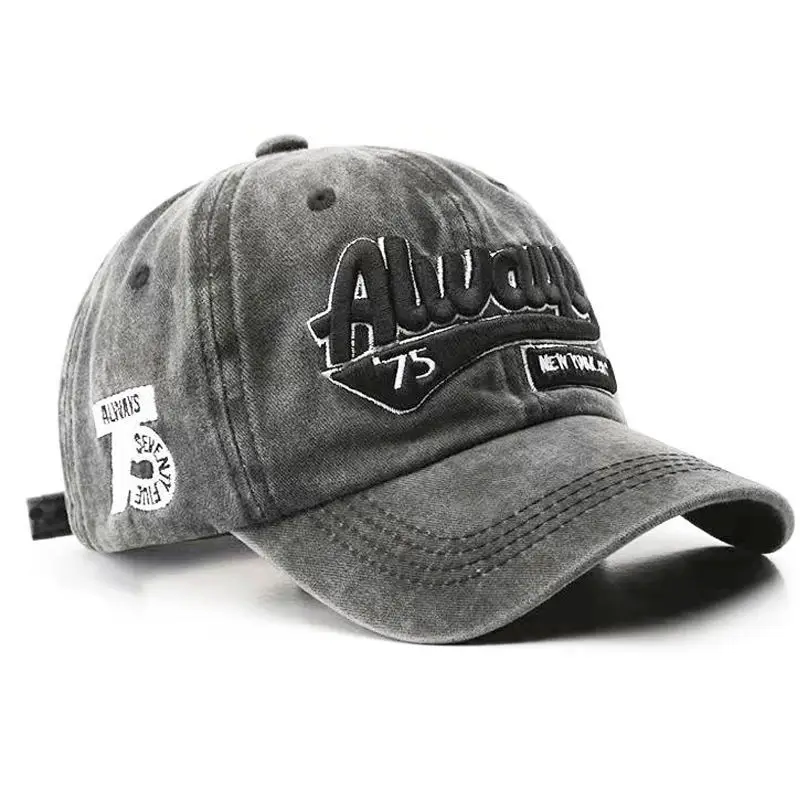 100% cotton Vintage Retro 6 Panel Distressed Stone Washed 3d denim wholesale baseball cap wholesale caps