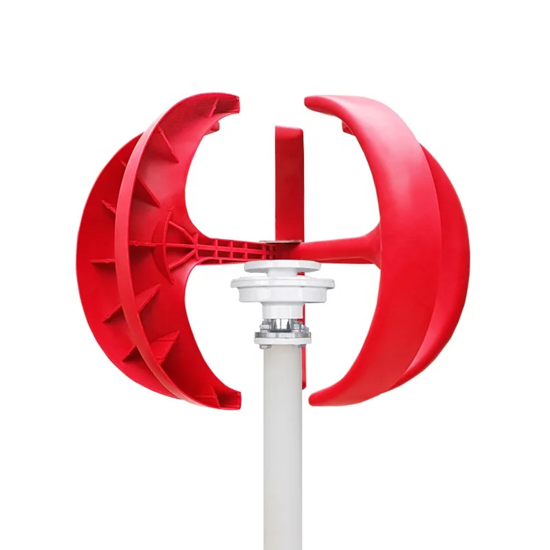 
50w to 500w Red Lantern Vertical Wind Turbine Generator For Street Light System . 