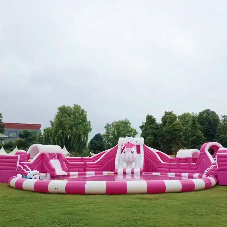 Commercial Ice and Snow World Inflatable Slide Pool Inflatable Water park Ice and Snow Theme Water Park for sale