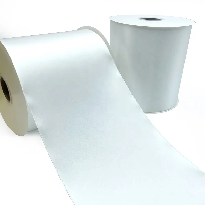 E-Magic Wholesale 4 Inch Solid Color Embossed Edge Satin Ribbon Single Face Polyester Ribbon For Gift Decoration
