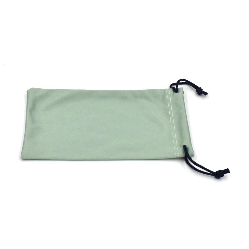 Custom RPET Black Microfiber Drawstring Sunglass Pouch bag eyeglasses pouch