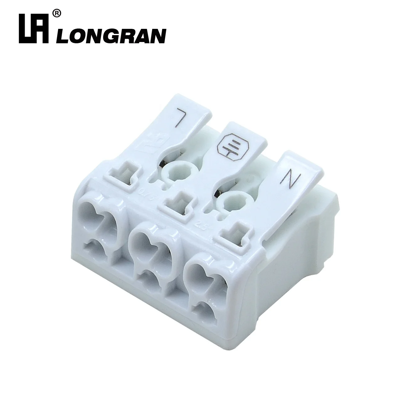 Unthreaded Push-In Insulated Wire Connector 3 Pin Quick Press Terminal Block