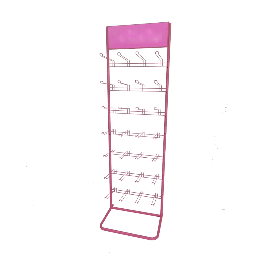 supermarket shop retail store metal display rack wire hook hanging for package candy and nuts display stand