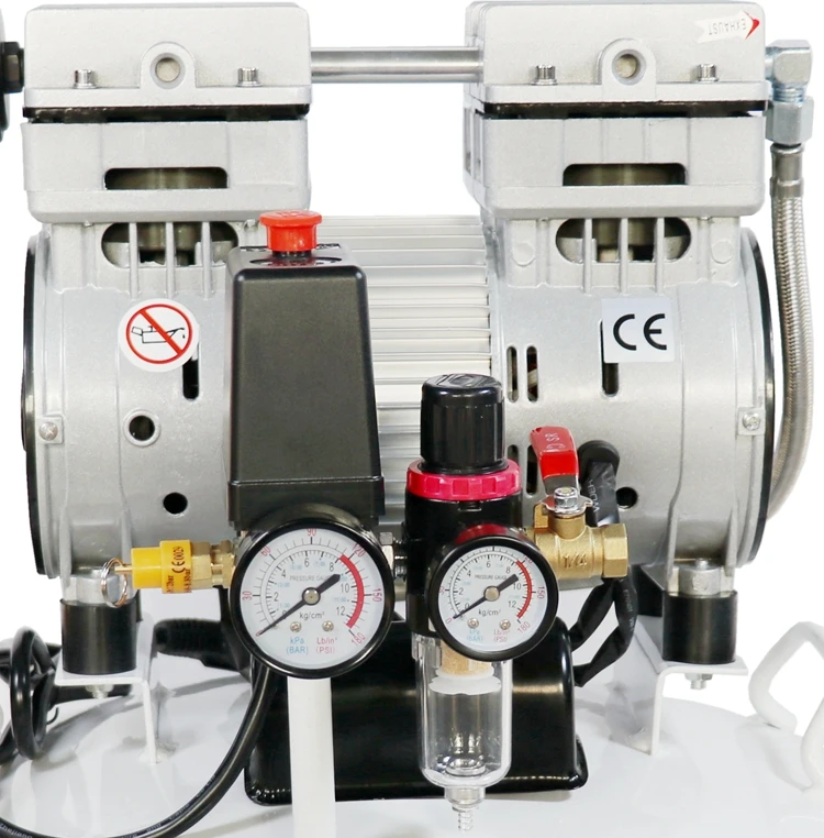 AC 220V 110V 25L 750W oil-free low noise silent portable Hospital medical dental air compressor