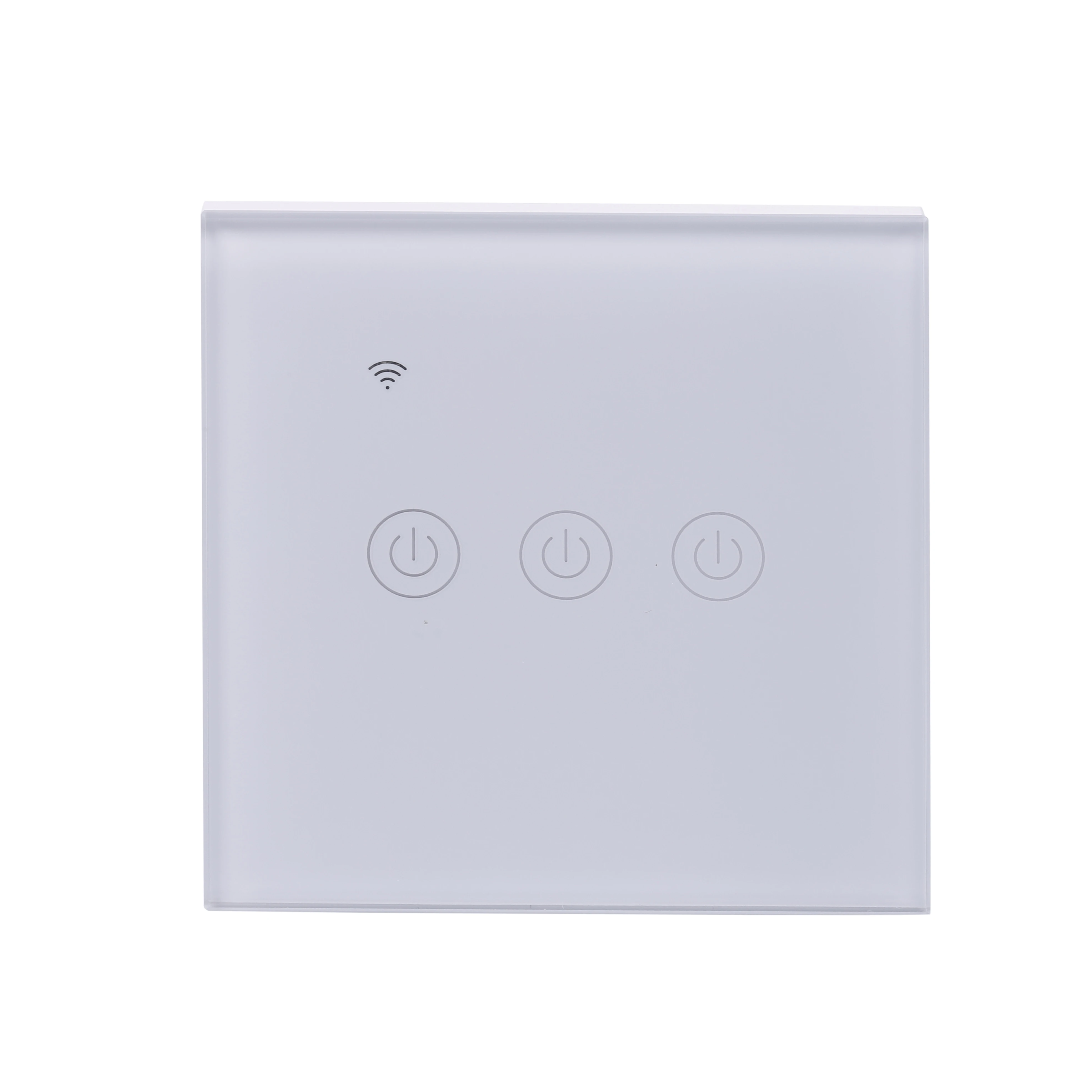 WIFI White 3gang EU Standard Tuya APP Touch Wall Switch Smart Light Switch Glass Panel Light Smart Light Switch Glass Screen