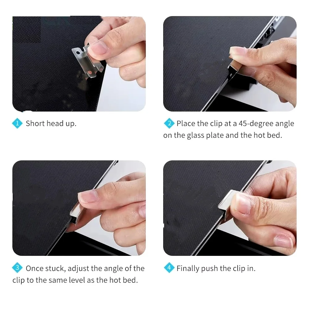 Ender 3 Glass Bed Clips 8Pcs 3D Printer 7mm Stainless Steel Silver Bed Clips 3D Bed Clamps for Ender CR-10 Series