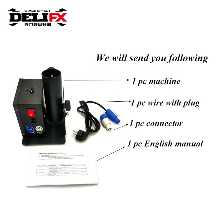 DELIFX DMX 3 Pin Interface Power Shot Electric Confetti Cannon Large Stock Timely Shipment E-Shot Confetti Machine for Wedding