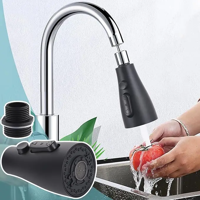 Kitchen Faucet Head Replacement 4 Modes 11 Adapters  Nozzle matte black faucets  sensor smart faucet