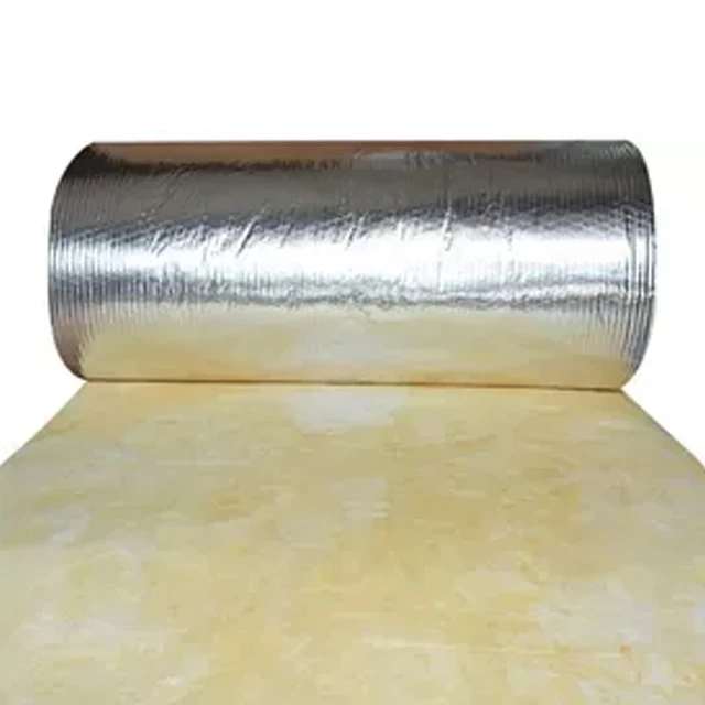 UET 50mm 100mm fsk glass fiber aluminium foil blanket building materials cotton felt mat roll roofing thermal insulation wool